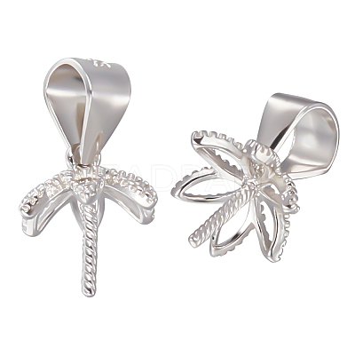 Anti-Tarnish 4Pcs Sterling Silver Screw Eye Pin Cup Peg Bails STER-BBC0002-05P-1