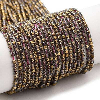 Transparent Electroplate Glass Beads Strands GLAA-H021-01A-HP07-1