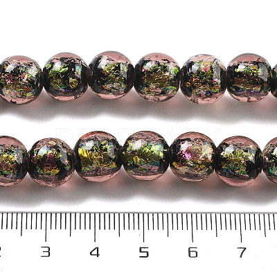 Handmade Foil Lampwork Beads Strands FOIL-K003-06B-18-1