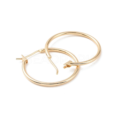 Ion Plating(IP) Brass Huggie Hoop Earrings for Women X-EJEW-A083-01G-1