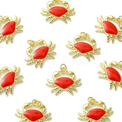 Brass Enamel Pendants KK-C143-54B-G-1