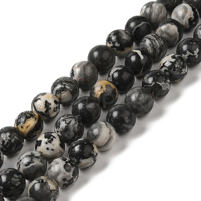 Natural Black Agate Beads Strands G-M402-D01-1