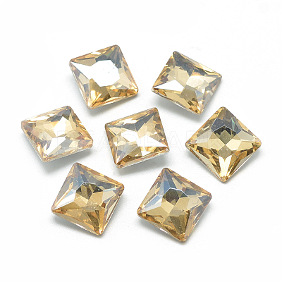 Pointed Back Glass Rhinestone Cabochons RGLA-T027-8x8mm-09-1