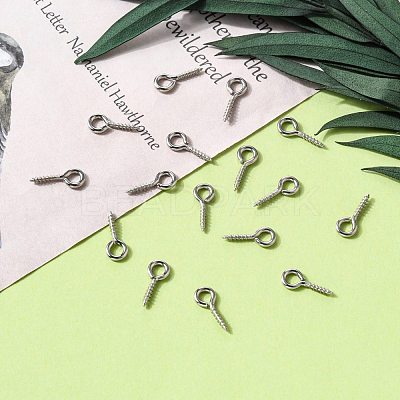 Tarnish Resistant 304 Stainless Steel Screw Eye Pin Peg Bails X-STAS-L234-165A-P-1