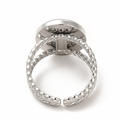 Non-Tarnish 304 Stainless Steel Open Cuff Ring Settings RJEW-B027-29P-1