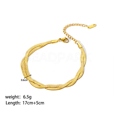 European Style 304 Stainless Steel Snake Chains Bracelet for Women HM2215-14-1