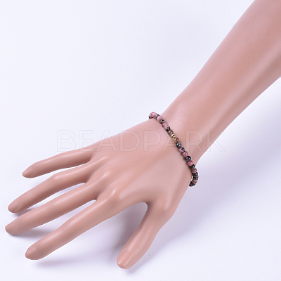 Natural Rhodonite Stretch Bracelets BJEW-JB04556-01-1