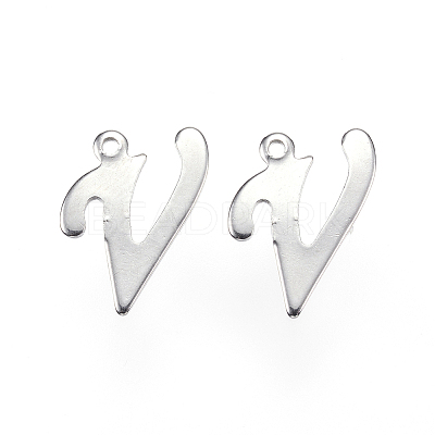 Tarnish Resistant 304 Stainless Steel Letter Charms LS-STAS-F039-01V-P-1