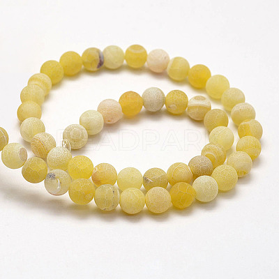 Frosted Natural Weathered Agate Beads Strands G-F367-6mm-11-1