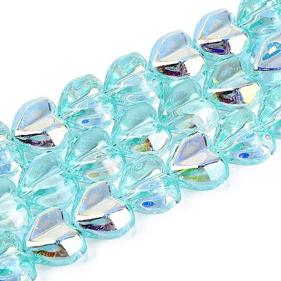 Electroplate Transparent Glass Beads Strands EGLA-N056-01A-03-1