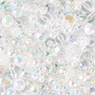 Transparent & Opaque Acrylic Bead OACR-TAC0002-08E-1