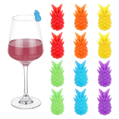 Silicone Wine Glass Charms AJEW-NB0002-06-1