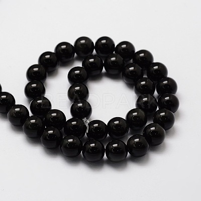 Natural Obsidian Round Beads Strands G-E329-10mm-37-1