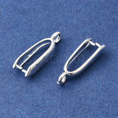 Rack Plating Brass Ice Pick Pinch Bails KK-Z030-05F-S-1