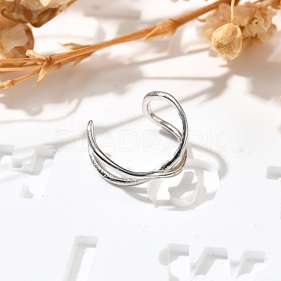 925 Sterling Silver Cuff Earrings for Women EJEW-F360-01B-P-1