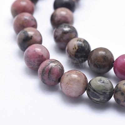 Natural Rhodonite Beads Strands G-G717-10mm-1