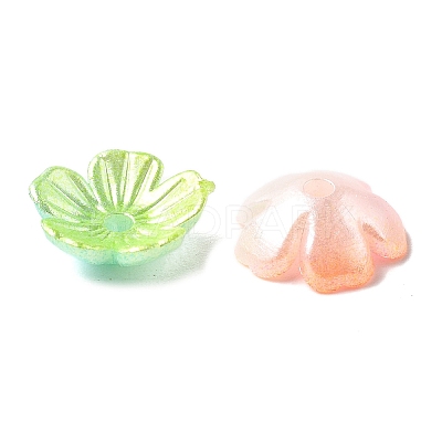 Gradient Color Acrylic Bead Caps X-OACR-Z028-01-1