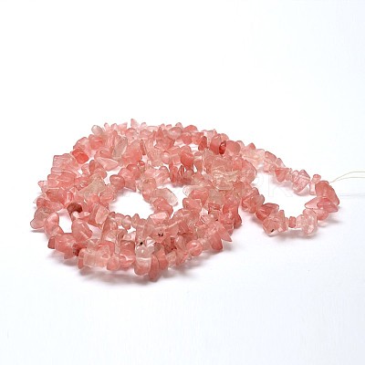 Cherry Quartz Glass Chip Beads Strands X-G-L269-41-1