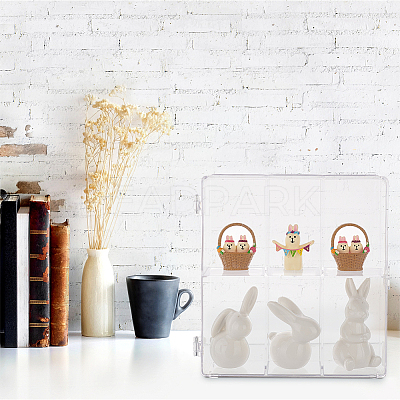 2-Tier Transparent Acrylic Desktop Minifigure Display Case ODIS-WH0034-13-1
