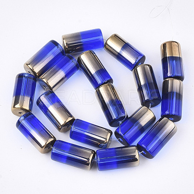 Half Electroplate Glass Beads Strands EGLA-S177-01-1