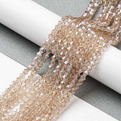 Transparent Electroplate Glass Beads Strands LS-GLAA-F029-3mm-C12-1