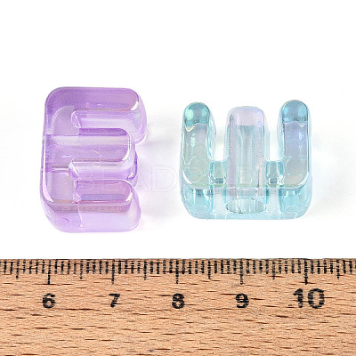 UV Plating Transparent Acrylic European Beads OACR-M027-02E-1