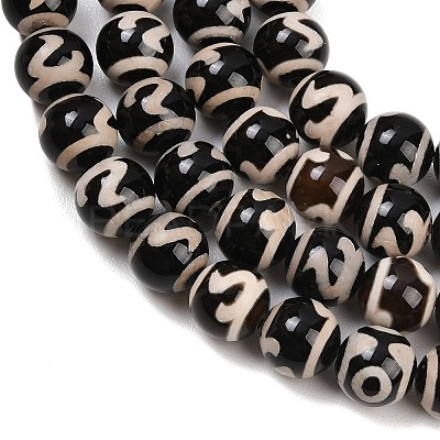 Tibetan Style dZi Beads Strands G-G328-A11-10mm-1