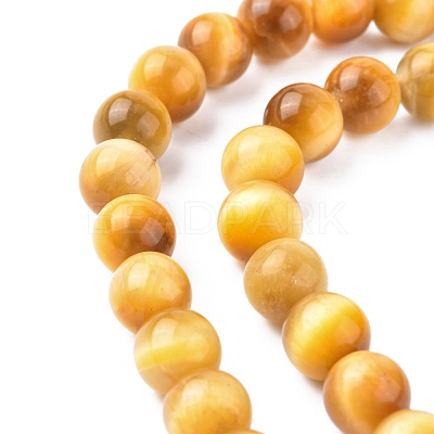Natural Gold Tiger Eye Beads Strands G-G212-8mm-18-1