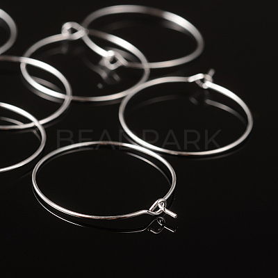 Silver Color Plated Brass Earring Hoops X-EC067-2S-1