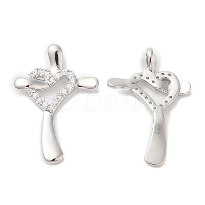 Brass & Cubic Zirconia Pendants KK-G468-43P-1