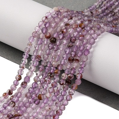 Natural Purple Phantom Quartz Purple Lodolite Quartz Beads Strands G-A235-A01-02-1
