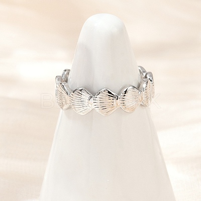 Brass Adjustable Cuff Rings for Women RJEW-B132-01A-P-1