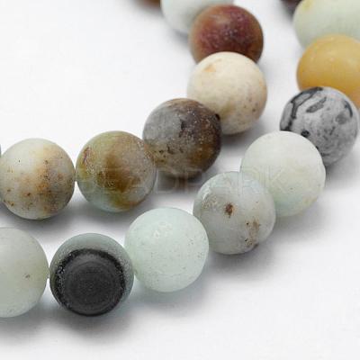 Natural Flower Amazonite Beads Strands G-F518-24-6mm-1
