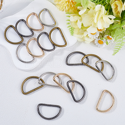 20Pcs 4 Colors Iron D Rings IFIN-SP0001-23D-1