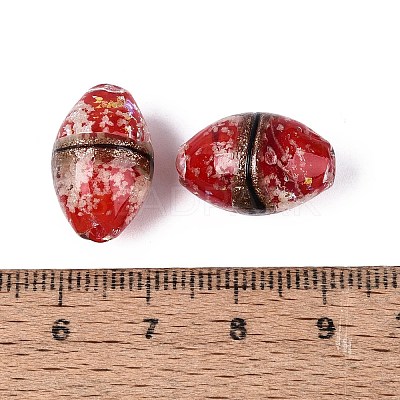 Luminous Handmade Gold Sand Lampwork Beads FOIL-N035-01B-1