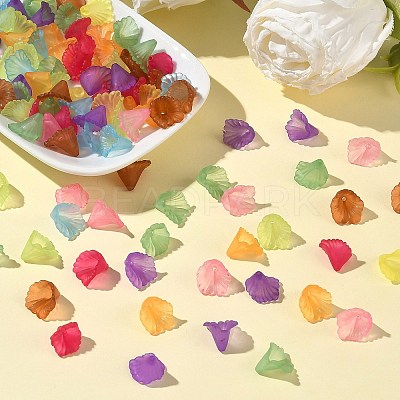 Transparent Acrylic Flower Beads X-PL622M-1