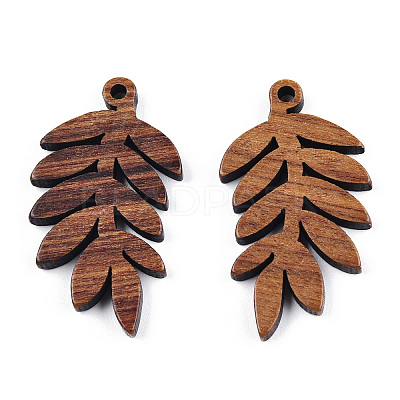 Natural Walnut Wood Pendants X-WOOD-T023-15-1