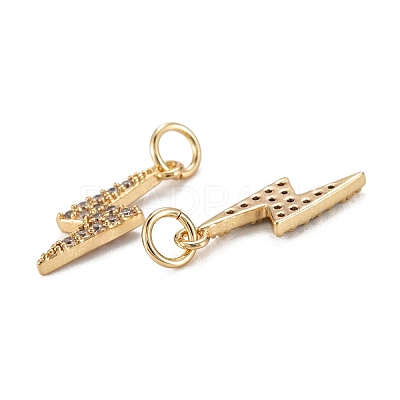 Brass Clear Cubic Zirconia Charms LS-ZIRC-C024-14G-1