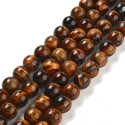 Natural Tiger Eye Round Bead Strands G-R200-12mm-1