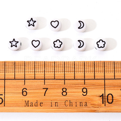 Opaque White Acrylic Beads SACR-YW0001-21B-1