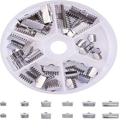 304 Stainless Steel Ribbon Crimp Ends STAS-PH0018-25P-1
