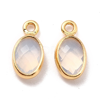 Eco-Friendly Brass with Glass Pendants X-KK-K268-01F-1