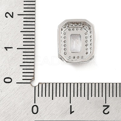 Brass Micro Pave Cubic Zirconia Slide Charms ZIRC-I068-09P-A-1