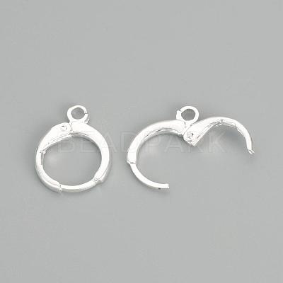 Brass Huggie Hoop Earring Findings KK-R071-08S-1