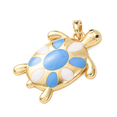 Brass Enamel Pendants KK-C264-03A-G-1