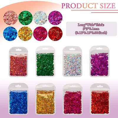 8 Bags 8 Colors Nail Art Glitter Sequins MRMJ-TA0001-29-1