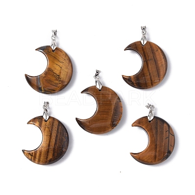 Natural Tiger Eye Pendants G-Z022-04F-1