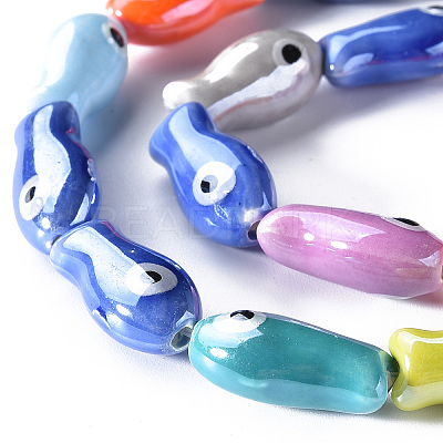 Handmade Porcelain Ceramic Beads Strands PORC-Q265-002-1