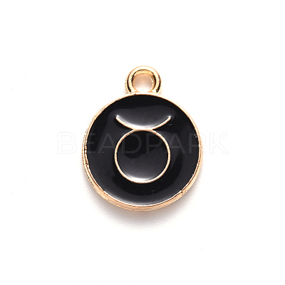 Alloy Enamel Pendants X-ENAM-S124-01B-08C-1