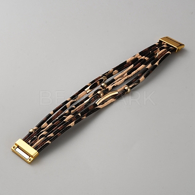 PU Leather Cord Multi-strand Bracelets for Women BJEW-WH0030-01A-1